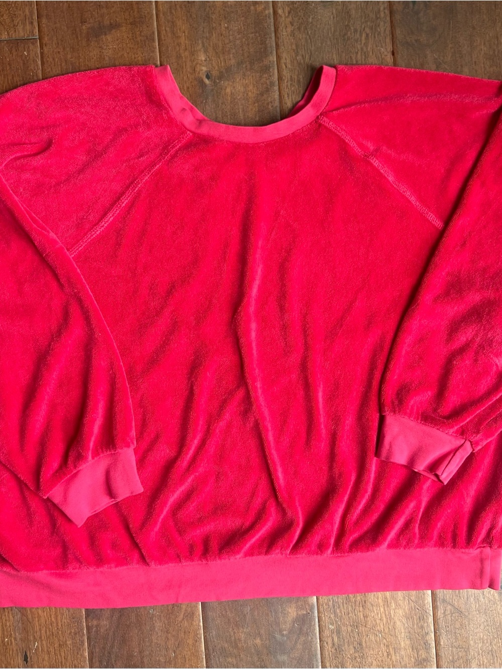 Suzie Kondi Samos Oversized Terry Sweatshirt Medium Red